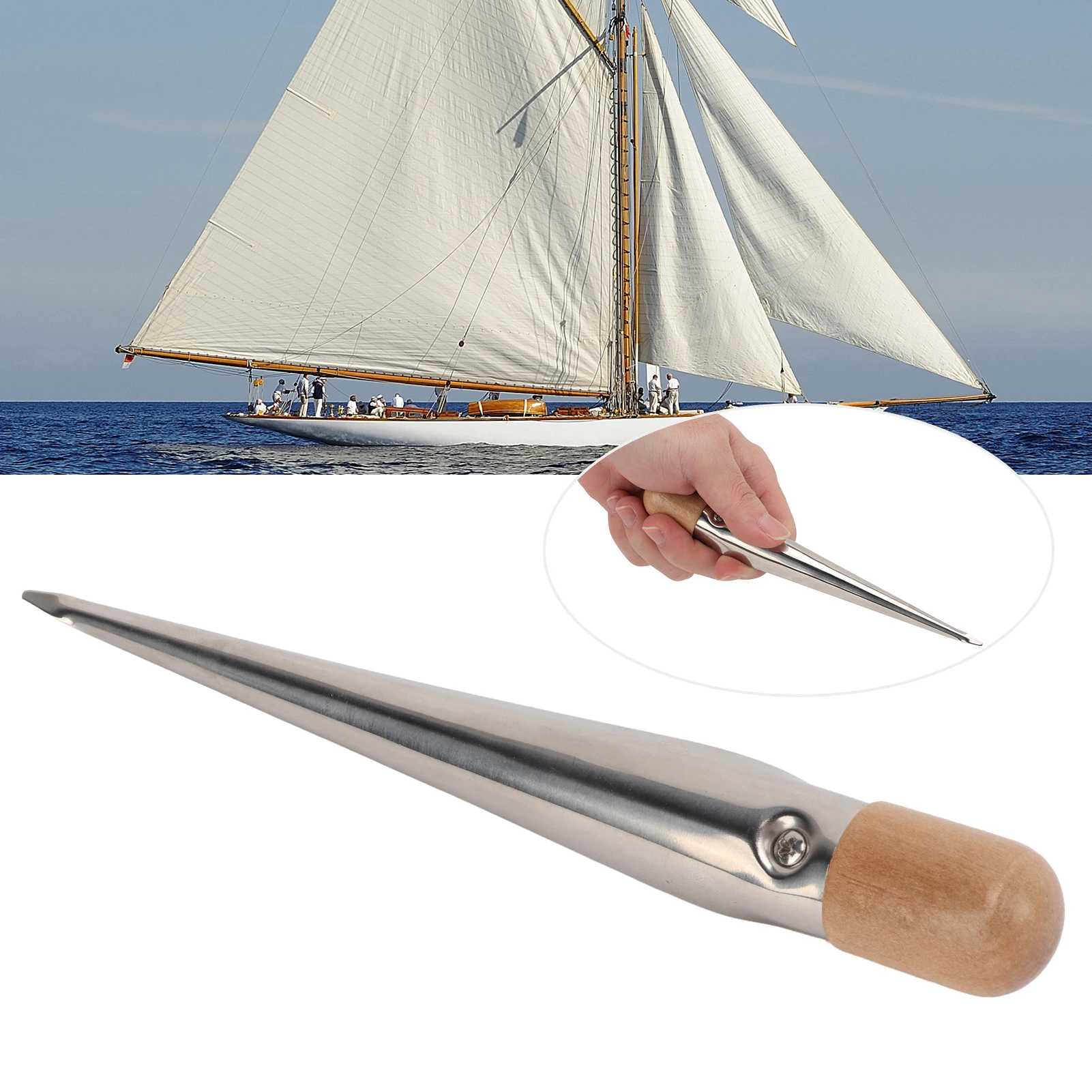 Marine Rope Splicing Spike 304 Stainless Steel Pom Plastic Handle Maintenance Tool For Boats Yachts