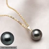 Real Natural Black Pearl Necklace Jewelry,18k Gold Pendant Tahitain Pearl Jewelry For Wife Women Anniversary Gift 2