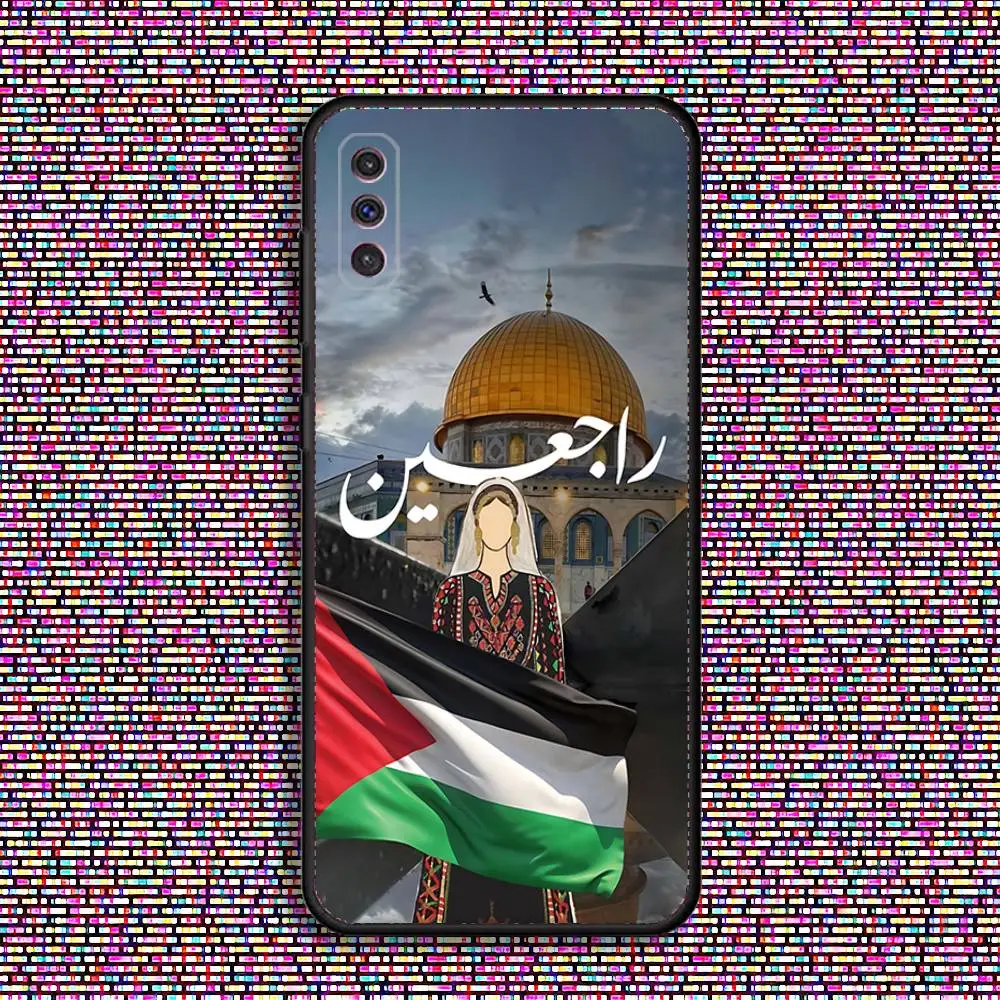 Palestinian Flag Map Black Soft Phone Case