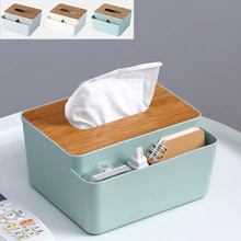 

1PCS Wood Square Shape Napkin Holder Plastic Wooden Tissue Box Case for Home Kitchen Paper Holdler Storage Box Accessories