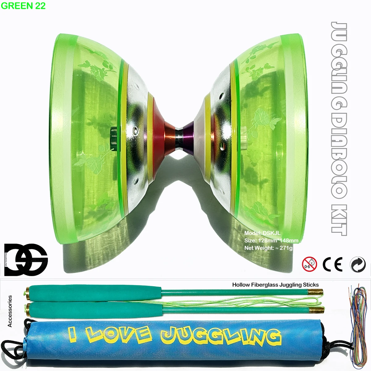 yoyo ball diabolo toy professional Chinese yo-yo diabolo toy with tri bearings armored bell