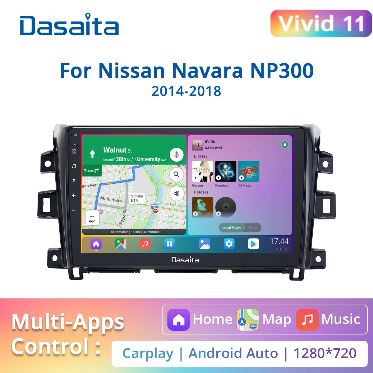 

Dasaita Vivid10 MAX10 PX6 For Nissan Navara NP300 2014 2015 2016 2017 2018 car Radio players Carplay 1280*720 GPS IPS DSP HA5413