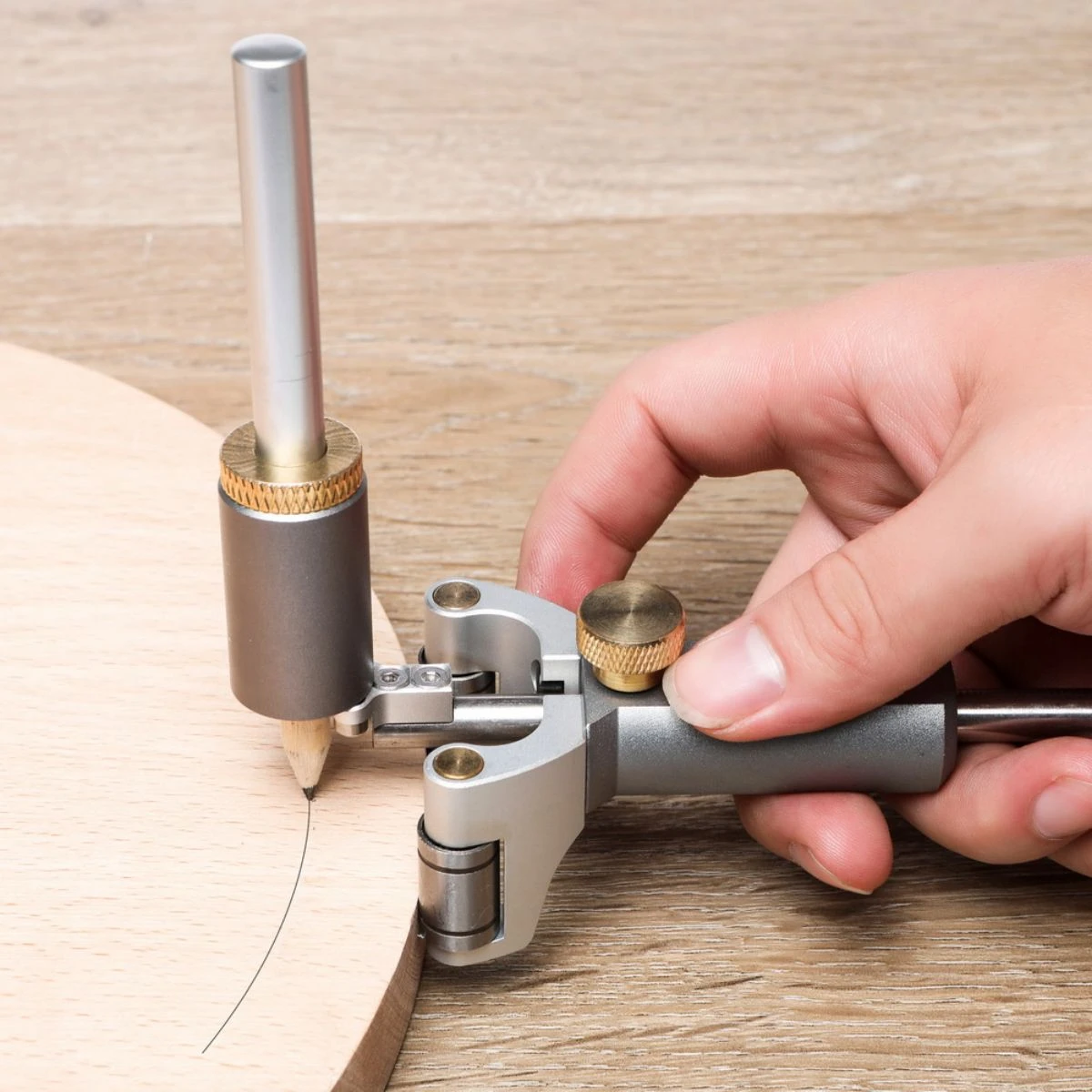 CRTOL Woodworking Straight And Arc Scribe Dual purpose Parallel Line Linear Drawing Ruler