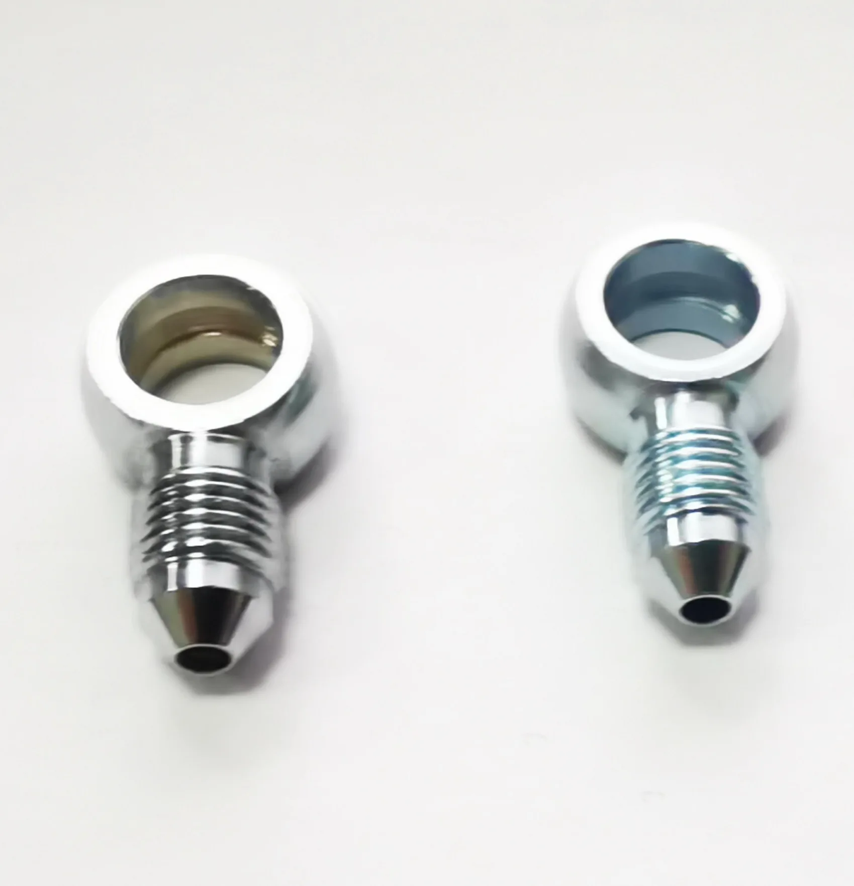AN3 Male 10mm Short Banjo Fittings Brake Oil Connector Brake Adapter Parts Adapter Brake Cable Connector Universal Brake Clutch Line Chrome and Zinc Plated