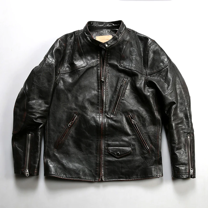 classicVenomhorseskinleatherjacketspringautumnmodelsmen