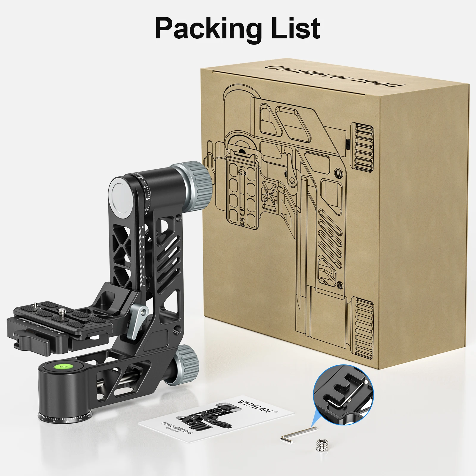 PH7S Professional Gimbal Head W Quick Locking Lever 720 Panoramic for DSLR Photo