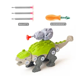 Dinosaur Builder Set for Kids - Educational Puzzle & Assembly Toy with Screwdriver Tool (Grey Dinosaur)