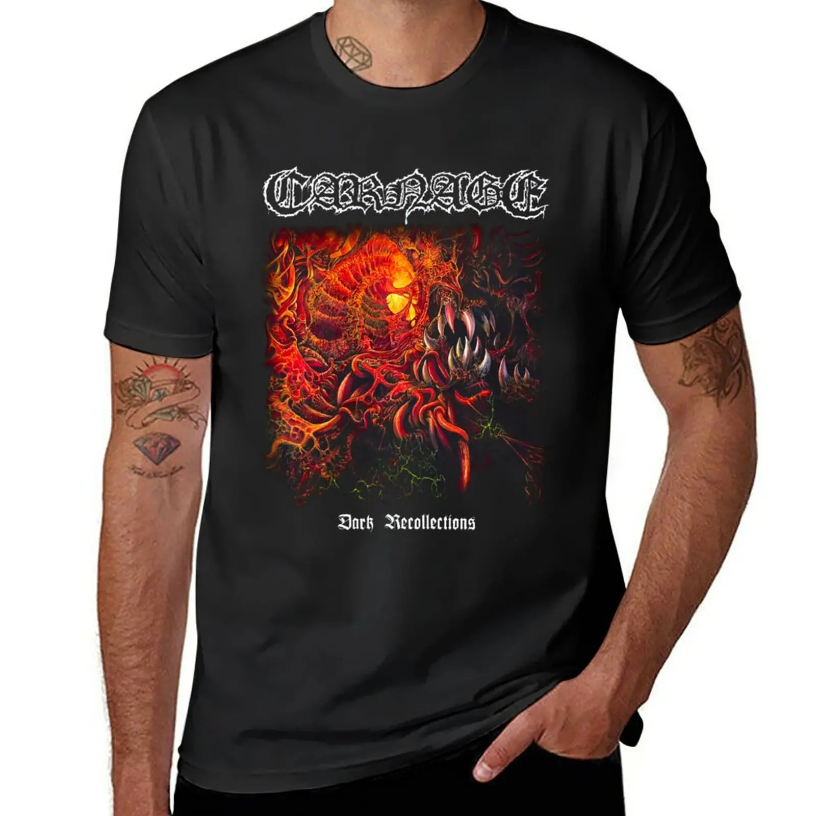 New Dark Recollections by Carnage - Classic Old School Death Metal T-Shirt t-shirts  man t shirt men - AliExpress