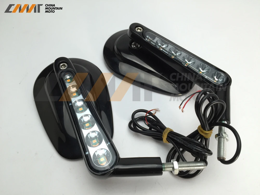 

Black Rear View Mirrors Muscle LED Turn Signals Light case for Harley V-ROD V ROD VRSCF