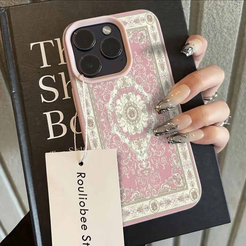 Pink Vintage European-Style Shockproof Phone Case Cover