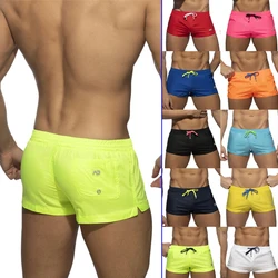 European And American New Swimming Trunks Men's Solid Color Quick-Drying Low Waist Sexy Beach Pants Men's Swimming Sports Shorts