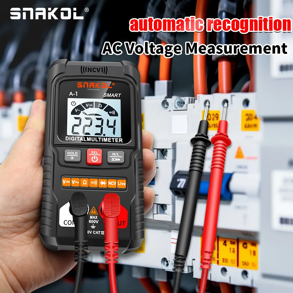 Digital Multimeter AC DC NCV Smart Multimeters Multimetro Ohm Voltage Meter Auto Range 600V Electrician Tester