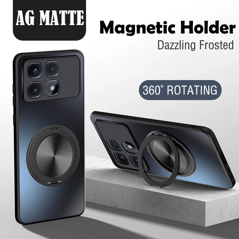 Hard Matte Magnetic Ring Protective Phone Case Shell