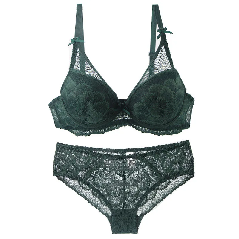 Green Embroidered Lace Push Up Bra And Panty Set Back Wholesale Brassiere  Cotton Lingerie For Women From Suiyuan99, $38.58