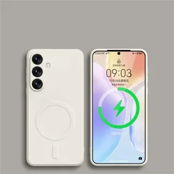 Magnetic Liquid Silicone Wireless Charging Case - A55 5G (White)