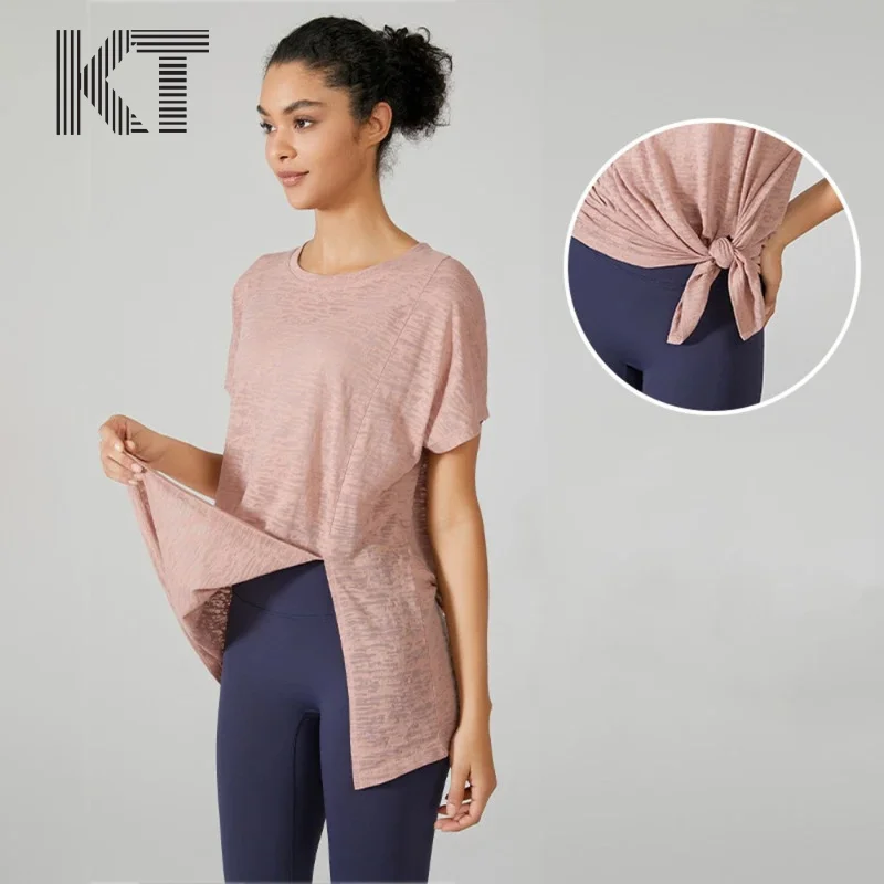 

KT Yoga Sweatshirt Running Fitness T-shirt Women's Sports Quick Drying Moisture Absorption High-intensity Gym Training Top