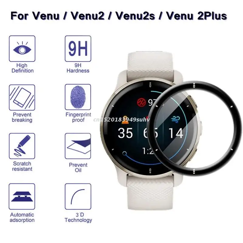 2-Pack 3D Curved Edge Screen Protector for Smart Watch - High Definition Full Cover Film