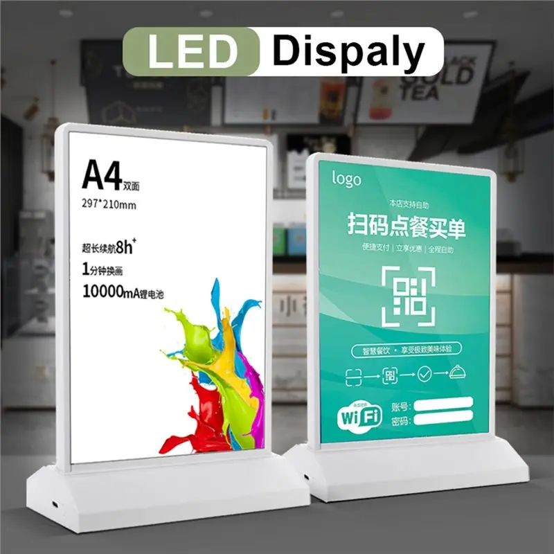 AM-A4 충전식 LED 라이트박스 비즈니스 LED 조명 간판 광고 조명 LED 포스터 메뉴 디스플레이