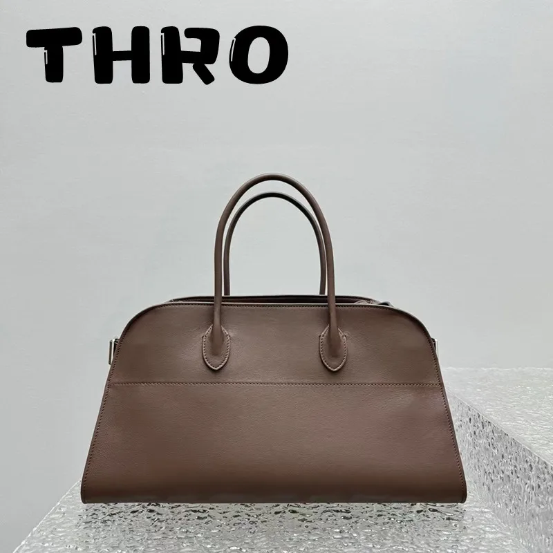 TH RO 2024 Women's Genuine Leather Material Silver Hardware Accessories Large Capacity Top Quality Handbag