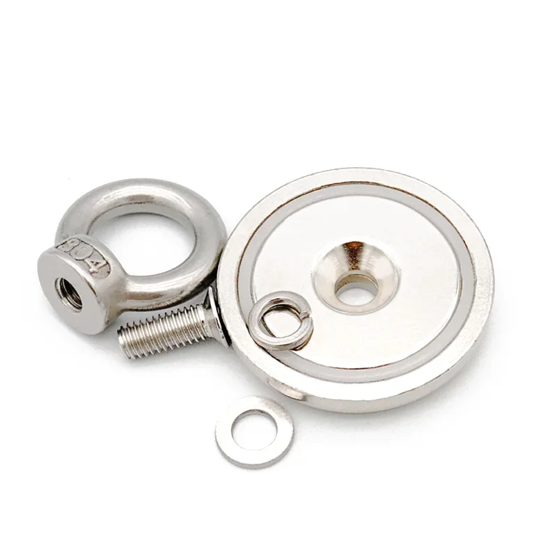 Super Strong Neodymium Fishing Magnets Heavy Duty Rare Earth Magnet with Countersunk Hole Eyebolt for Salvage Magnetic Fishing fishing magnets neodymium magnets