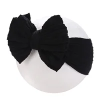 Solid Cable Bows Baby Headbands for Child Nylon Layers Kids Elastic Hairbands Headwraps Newborn Boys Girls Hair Accessories