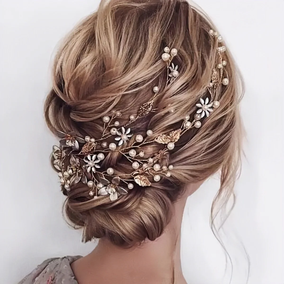Handmade Blossom Headpiece Pearl Rhinestone Bridal Wedding Hair Bands Vine Metal Leaf Flower Headpiece Jewelry Hair Accessories