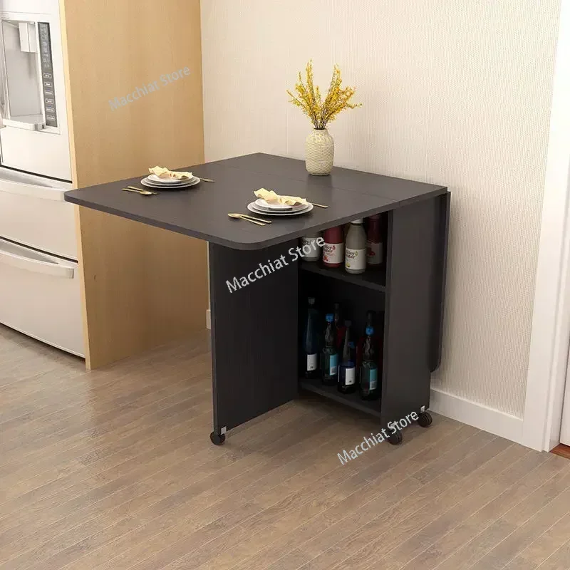 Description Picture 5 of itemFolding Dining Table Modern Simplicity Multifunctional Movable Storage Kitchen  Home Furniture Living Room Extendable