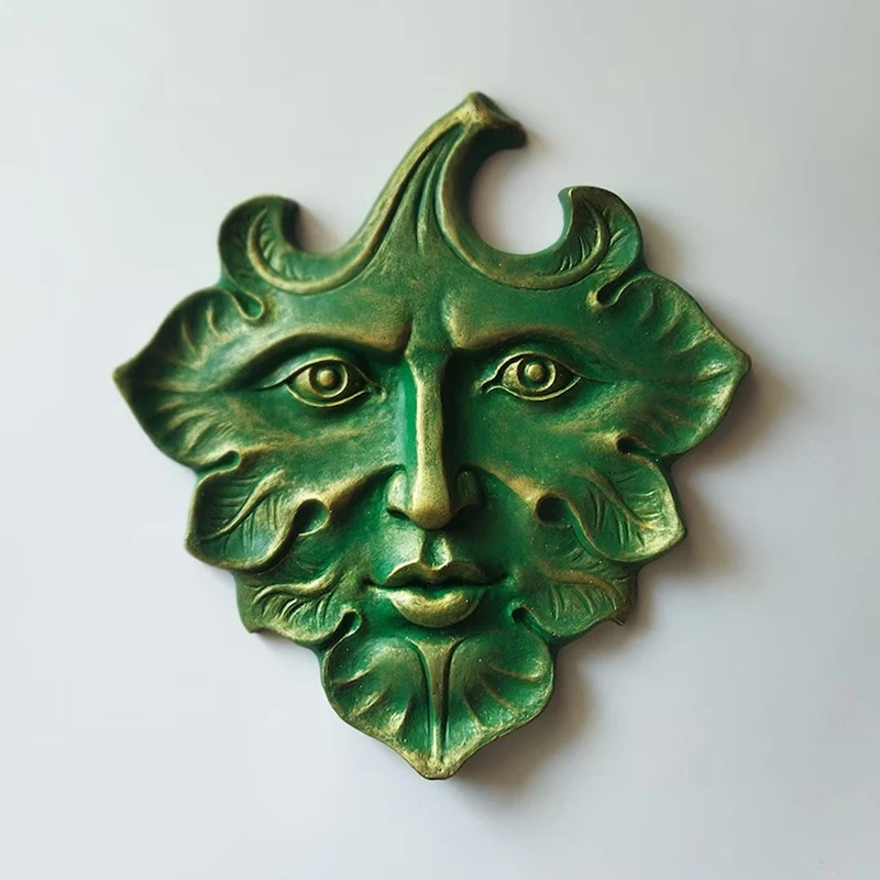 

Настенная Художественная Скульптура Green Man, уникальный внутренний Настенный декор, искусство, подвесные наружные искусственные скульптуры, домашний декор для подарка