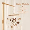 Wooden Crib Mobile Baby Bed Bell Rattle Toy Crochet Cartoon Angel Mobile Hanging Newborn Music Box Bed Bell Hanging Bracket Toy 5