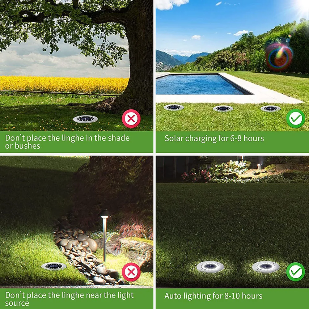 Solar Lights Ground Light Led Outdoor Lighting Waterproof Floor Lamps Underground Light Led Outdoor Solar Lamps Steps Lamp
