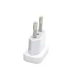 Compact 220V US to EU Power Plug Adapter - 4.8mm (White - 2)
