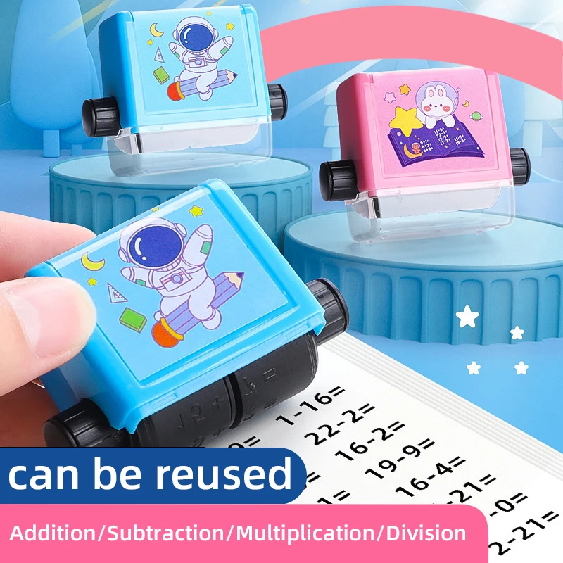 Addition and Subtraction Multiplication and Division Seal Students Within 100 Teaching Digital Roller Practice Questions Stamp