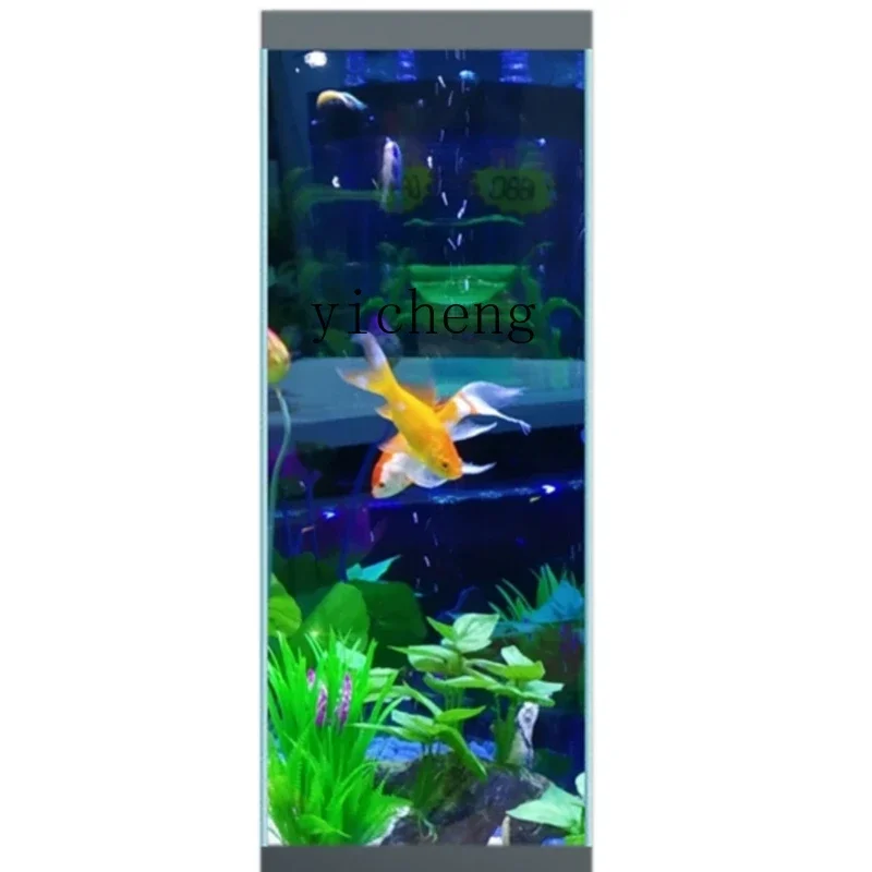 

ZK Fish Tank Living Room Small and Medium-Sized Home TV Cabinet next to the Floor against the Wall Super White Glass Fish Globe