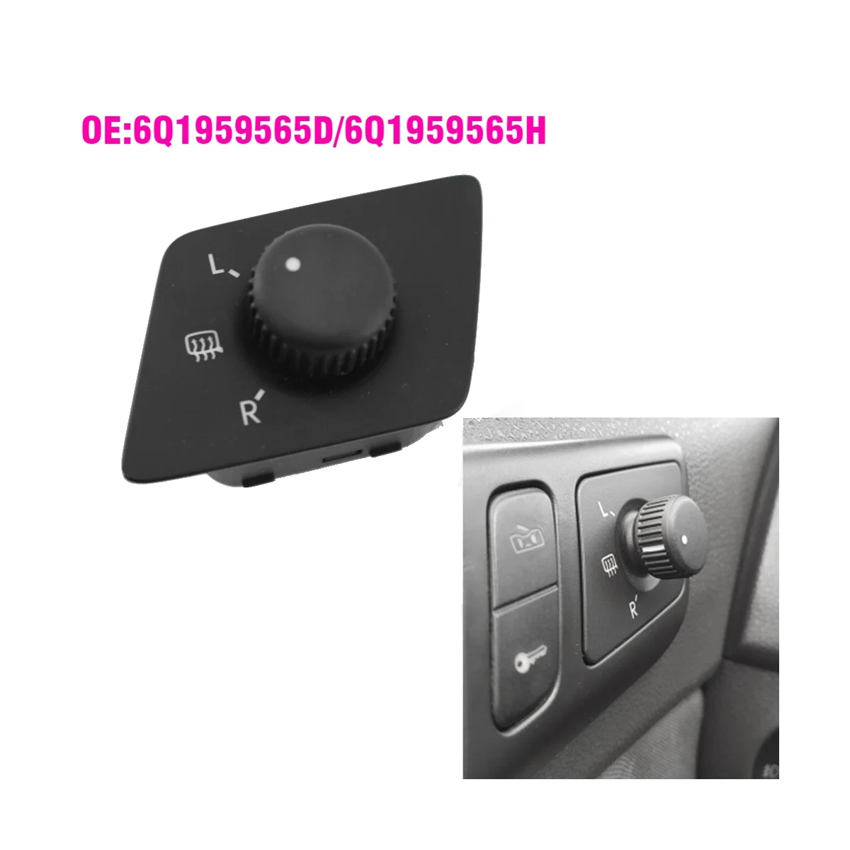 자동차 조정 노브 사이드 미러 스위치, VW Polo 2001-2010 6Q1959565D 6Q1 959 565D 565H