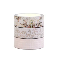 NEW 1PC 10M Decorative Cute Neutral & Beige Leaves Washi Tape Set for Planner Scrapbooking Masking Tape Stationery Supplies 1