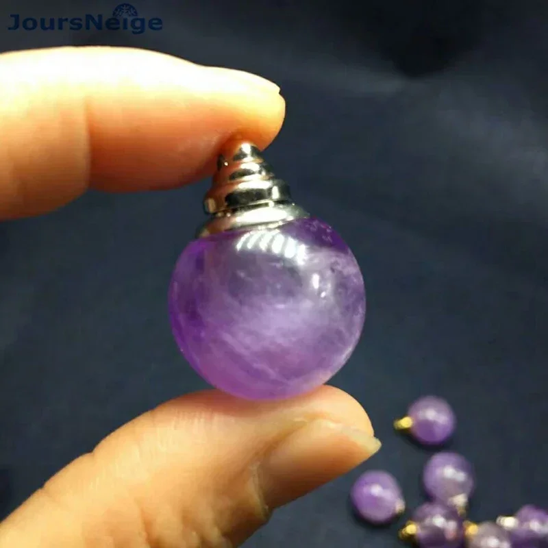 

Wholesale Purple Natural Crystal Pendant Hand Carved Wishing Bottle Pendant Sweater Chain Necklace Lucky for Women Men Jewelry