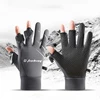 Motorcyclist Cycling Gloves Winter Fleece Gloves Men's Three Finger Clamshell Warm Fishing Anti-Slip Waterproof Gloves Sports 2