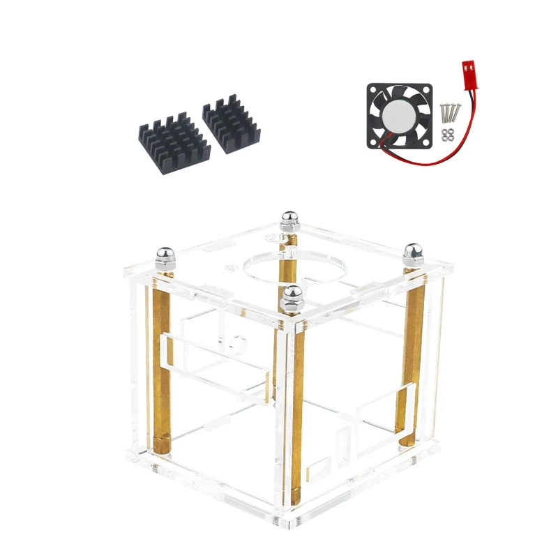 

Acrylic Enclosuremountable Expansion Boardfan Coolingtemperature Reduction With Fan With Heat Sink For Orange Pi Zero3 Parts
