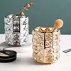 1pcs Metal Makeup Brush Storage Holder Test Tube Eyebrow Pencil Organizer Bead Crystal Jar Jewelry Diamond Cosmetic Box 1