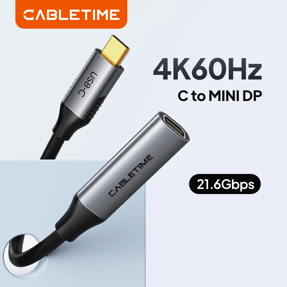케이블타임 USB C-미니 디스플레이포트 어댑터 4K 60Hz 노트북 맥북 화웨..