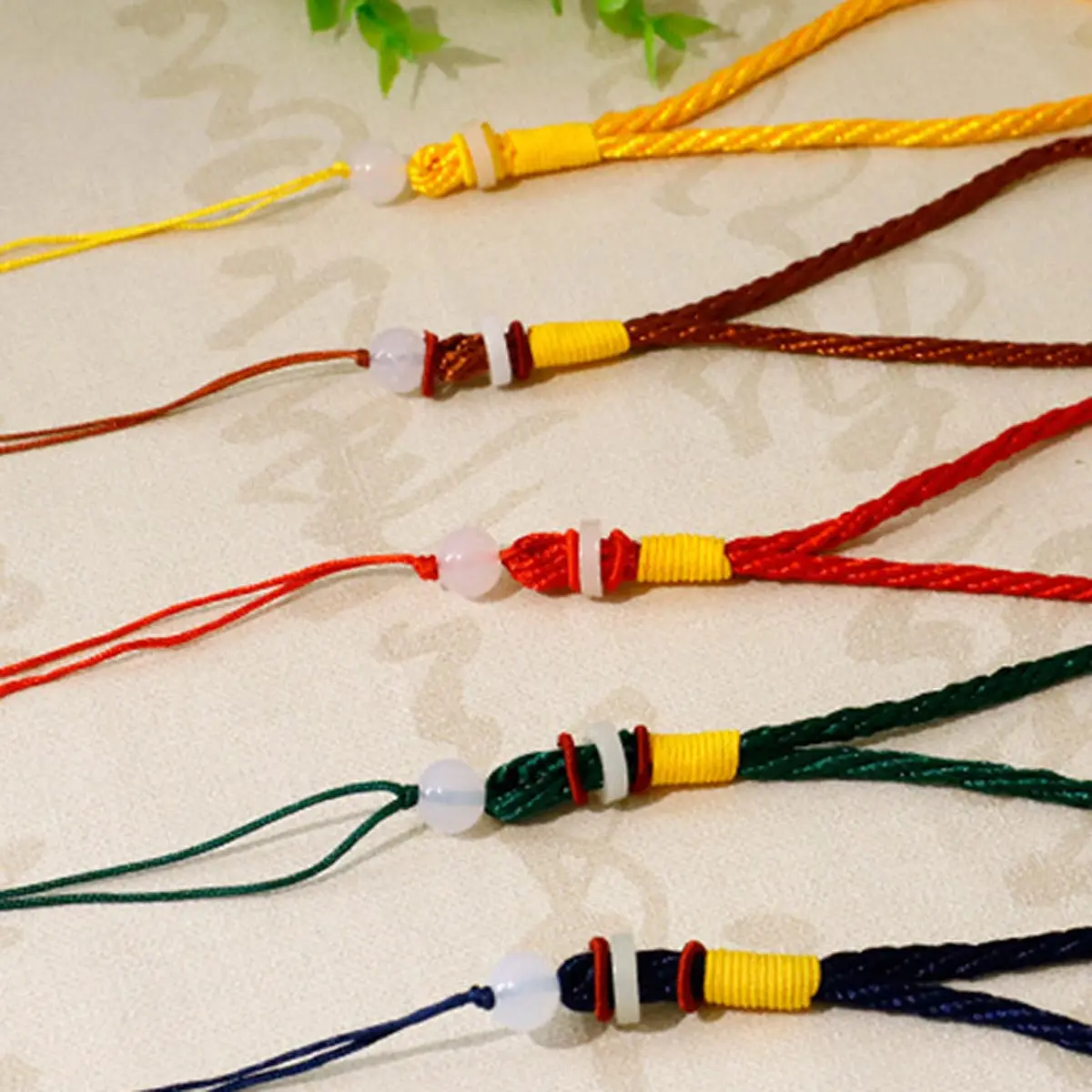 100PCS Multicolor Handwoven Mobile Phone Lanyard Wear-resistant Plaything Bodhi Hanging Pendant Rope Crafts Jewelry Accessories