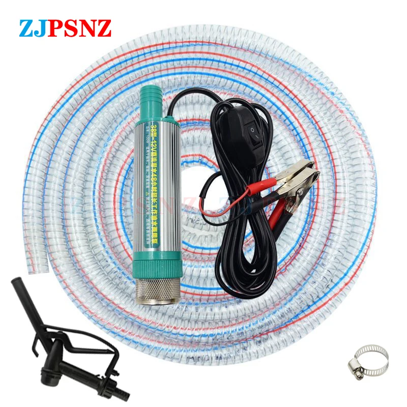 Electric Car Pump 38mm Portable Mini For Pumping Diesel Oil Water Transfer Pump Camping Fishing Submersible 30L/min 12V 24V electric pump