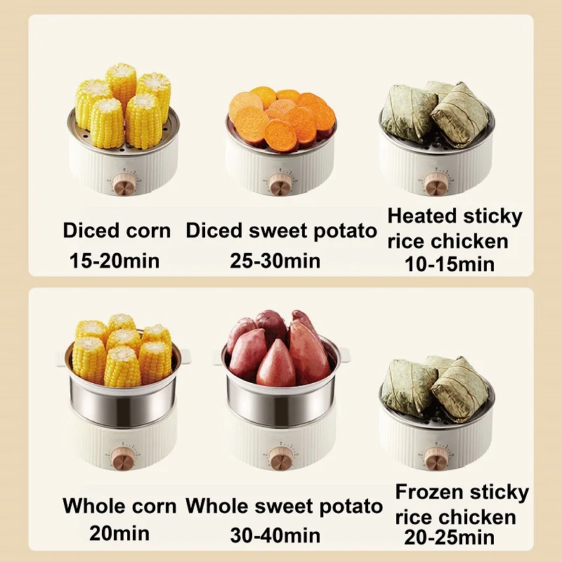 400W Home Egg Cooker Large Capacity 304 Stainless Steel Timing Electric steamer 7 Eggs Bun Corn Auto Power Off Breakfast Machine 5