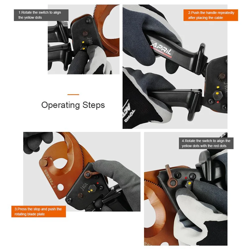 Tagliacavi A Cricchetto Professionale - Taglio Cavi In Rame E Alluminio Fino A 400 Mm² - Design Compatto E Sicuro - Foto 10