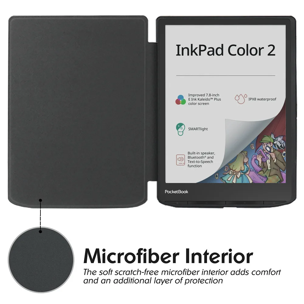 Premium Leather Slim Shockproof Case for 7.8-Inch E-Reader with Auto Sleep Smart Cover