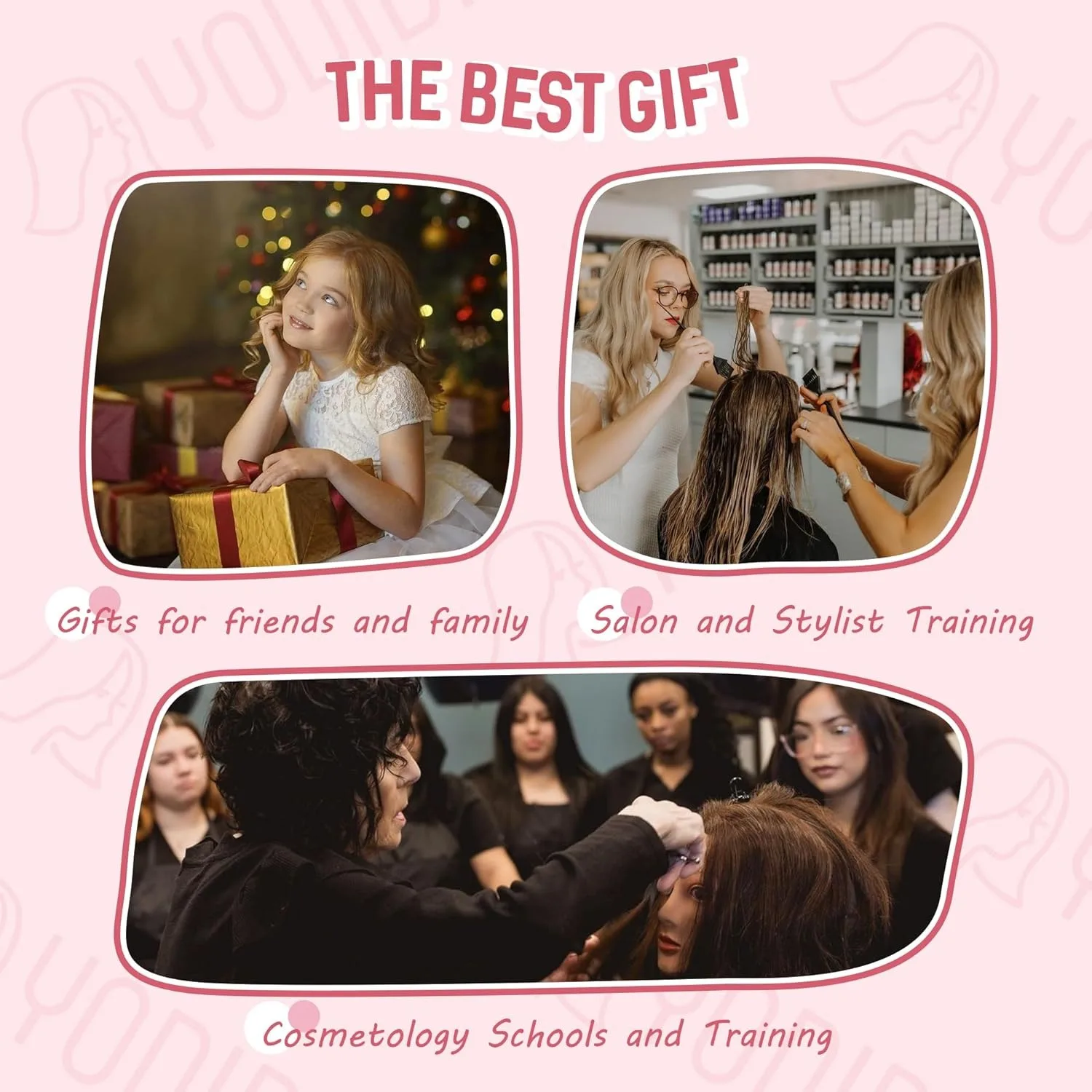 80% Real Human Hair Cosmetology Mannequin Head With 26'-28' Long Straight Blonde Hair For Hairdresser Training Head With Stand