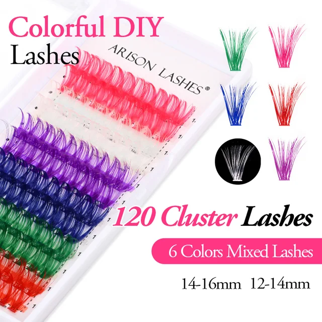 ARISON 12 rows DIY Colorful Cluster Lashes Eyelashes Accessories Eyelashes Extension False Eyelashes Makeup Supplies