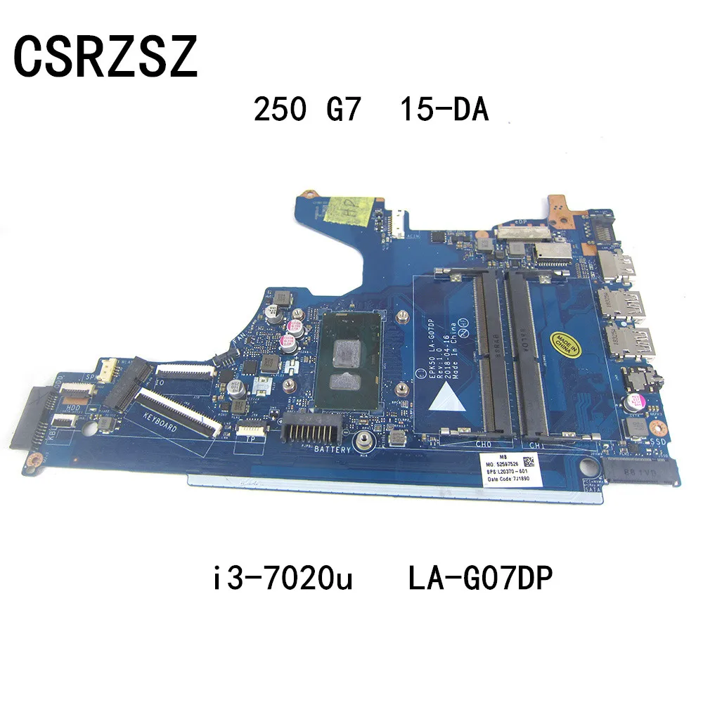 

Материнская плата для ноутбука HP Pavilion 250 G7 15-DA с процессором i3-7020u EPK50 LA-G07DP 100% Протестировано хорошо