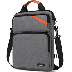 Sleek Laptop Shoulder Bag with Double Pocket for 12.9 - 13.3 Inch Devices (GRAY)