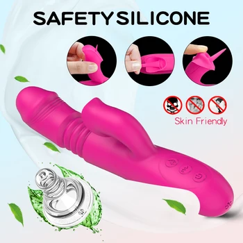 Warming and stretching Vibrator For Women 10 mode Clitoris Tongue Stimulator reality Dildo Vibrators Female Sex Toys For Adults 5